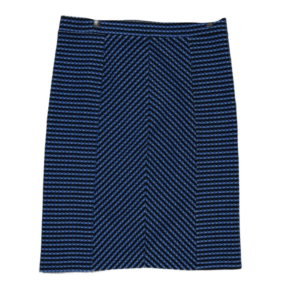 Maeve Anthropologie Midi Skirt Women's Size XL Blue Black Chevron Stripe
